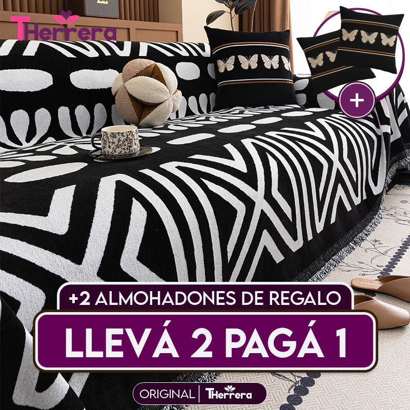 [Lleva 2 y Paga 1]Funda para Sofá Manuela (Calidad y Comodidad para tu Hogar) +2 REGALOS: 2 Fundas para Cojines