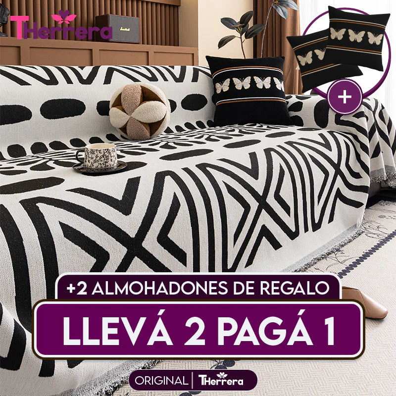 [Lleva 2 y Paga 1]Funda para Sofá Manuela (Calidad y Comodidad para tu Hogar) +2 REGALOS: 2 Fundas para Cojines