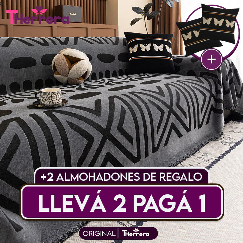 [Lleva 2 y Paga 1]Funda para Sofá Manuela (Calidad y Comodidad para tu Hogar) +2 REGALOS: 2 Fundas para Cojines